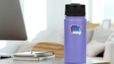 Missouri Map With Blue Gradient And Triangle Sticker on a Water Bottle (New) example