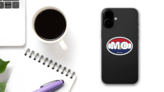 Missouri Mo State Flag Oval Sticker on a Phone (New) example
