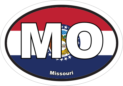 Missouri Mo State Flag Oval Sticker