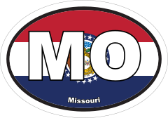 Missouri Mo State Flag Oval Sticker