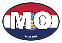 Missouri Mo State Flag Oval Sticker