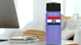 Missouri Mo State Flag Sticker on a Water Bottle (New) example