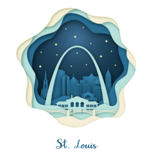 Missouri Night City With Stars Sticker