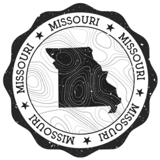 Missouri Outdoor Stamp With Topographic Isolines Sticker