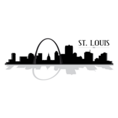 Missouri Skyline Silhouette Graphic With Reflection Sticker