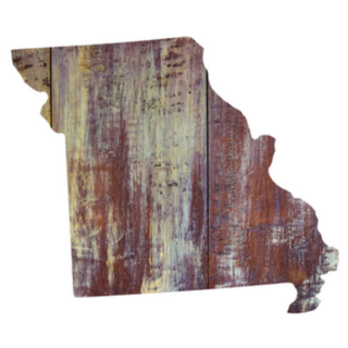 Missouri State In Wood Texture Sticker