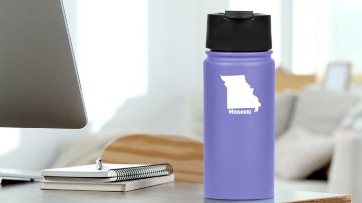 Missouri State Sticker on a Water Bottle (New) example