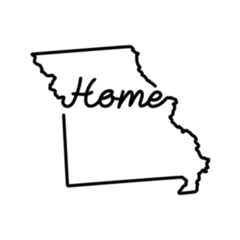 Missouri Us State Outline Map Home Lettering Sticker