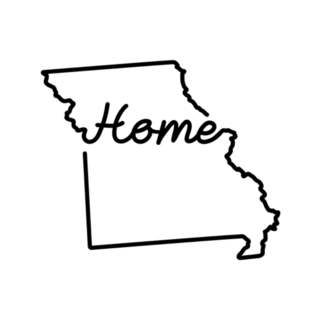Missouri Us State Outline Map Home Lettering Sticker