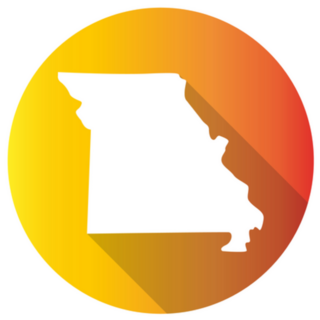 Missouri, Usa Symbol Map Orange Gradient Sticker