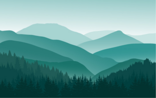 Misty Green Mountains Stickers