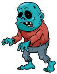 Moaning Cartoon Zombie Sticker