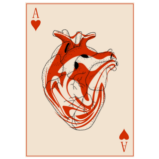 Modern Abstract Ace Of Hearts Sticker