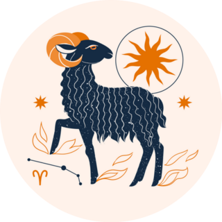 Modern Abstract Art Aries Fire Sticker