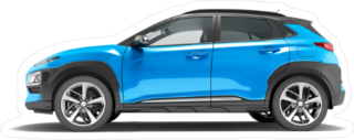 Modern Blue Car Crossover Sticker