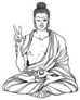 Modern Buddha Showing Peace Sign Sticker
