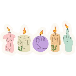 Modern Burning Candles Middle Finger Sticker