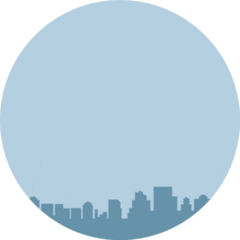 Modern City Skyline Block Illustration Sticker