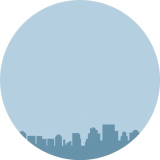 Modern City Skyline Block Illustration Sticker