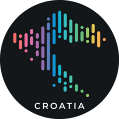 Modern Colorful Croatia Map Sticker