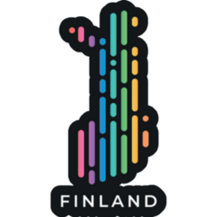 Modern Colorful Finland Map Sticker