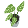 Modern Design of a Leafy Green Indoor Plant Sticker