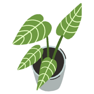 Modern Design of a Leafy Green Indoor Plant Sticker