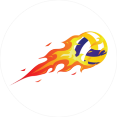 Modern Flaming Volleyball Sticker