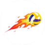 Modern Flaming Volleyball Sticker