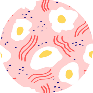 Modern Fun Pink Eggs And Bacon Pattern Sticker