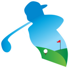 Modern Golf Athlete Isolated White Background Sticker