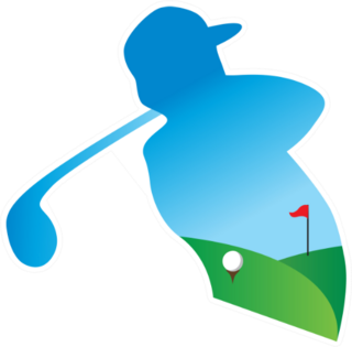 Modern Golf Athlete Isolated White Background Sticker