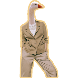 Modern Goose Art Sticker