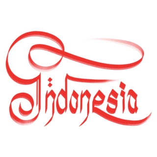 Modern Hand Drawn Indonesia Lettering Sticker