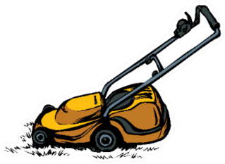 Modern Handle Grasscutter Landscaping Illustration Sticker
