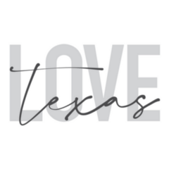 Modern Handwritten Typography Love Texas Sticker