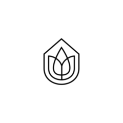 Modern Leaf Home Logo Transfer Sticker