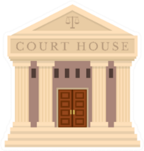 Modern Legal Government Office Building Cartoon Sticker