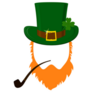 Modern Leprechaun Head Design Sticker