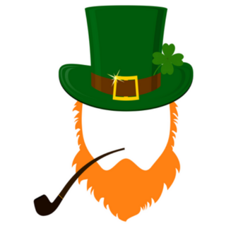 Modern Leprechaun Head Design Sticker