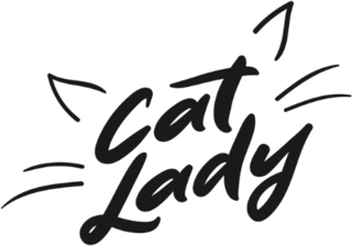 Modern Lettering Cat Lady Sticker