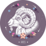 Modern Magic Aries Zodiac Sign Purple Sticker