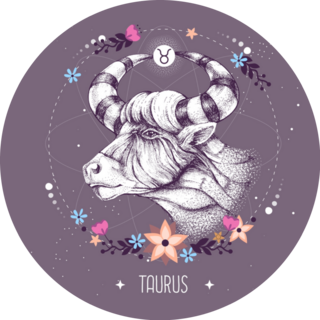 Modern Magic Astrology Taurus On Purple Sticker