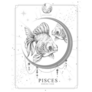 Modern Magic Witchcraft Card Pisces Symbol Sticker