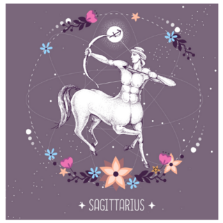 Modern Magic Witchcraft Card With Astrology Sagittarius Sticker 