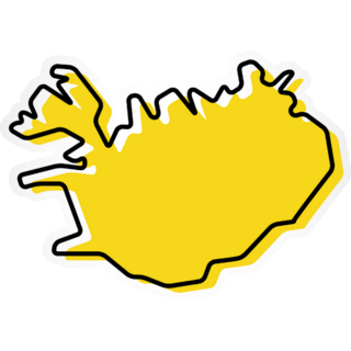 Modern Map Iceland Sticker