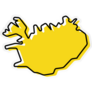 Modern Map Iceland Sticker
