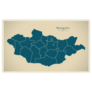 Modern Map - Mongolia Provinces Sticker
