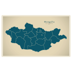 Modern Map - Mongolia Provinces Sticker