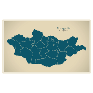 Modern Map - Mongolia Provinces Sticker